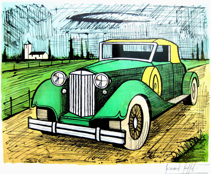 ビュッフェ パッカード 34年型車 緑（456） 絵画（リトグラフ）作品